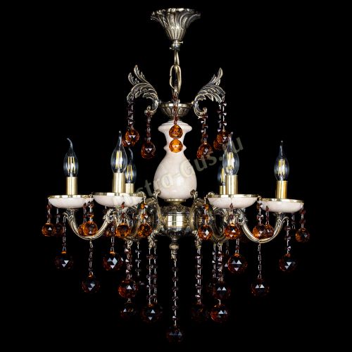 Люстра бронзовая Алфея №6 с камнем шар чайная в Ростове-на-Дону Гусь Хрустальный