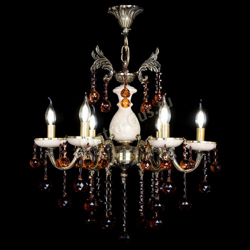 Люстра бронзовая Алфея №6 с камнем шар чайная в Ростове-на-Дону Гусь Хрустальный