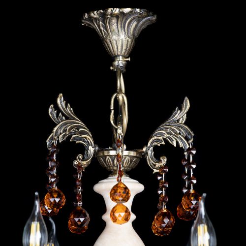 Люстра бронзовая Алфея №6 с камнем шар чайная в Ростове-на-Дону Гусь Хрустальный