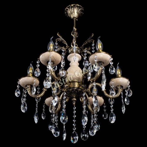 Люстра бронзовая Алфея №6 с камнем шар в Ростове-на-Дону Гусь Хрустальный