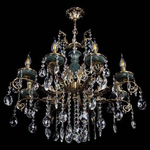 Люстра бронзовая Алфея Малахит №8 баден в Ростове-на-Дону Гусь Хрустальный