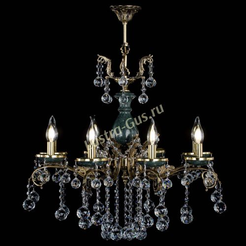 Люстра бронзовая Алфея Малахит №8 шар в Ростове-на-Дону Гусь Хрустальный