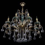 Люстра бронзовая Алфея Малахит №8 шар в Ростове-на-Дону