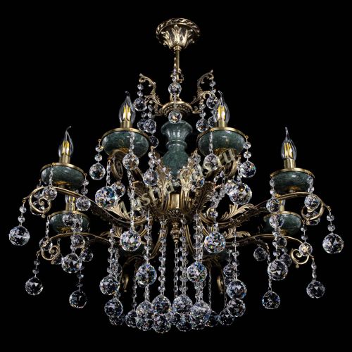 Люстра бронзовая Алфея Малахит №8 шар в Ростове-на-Дону Гусь Хрустальный