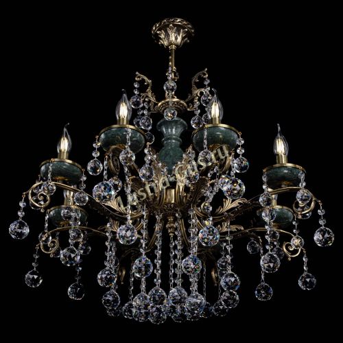 Люстра бронзовая Алфея Малахит №8 шар в Ростове-на-Дону Гусь Хрустальный