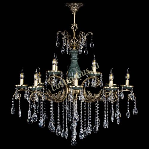 Люстра бронзовая Алфея Малахит №12 баден в Ростове-на-Дону Гусь Хрустальный