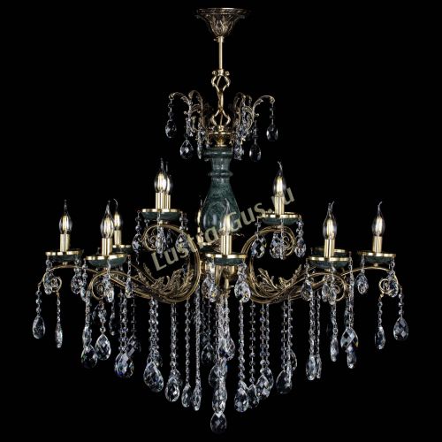 Люстра бронзовая Алфея Малахит №12 баден в Ростове-на-Дону Гусь Хрустальный