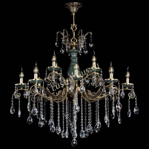 Люстра бронзовая Алфея Малахит №12 баден в Ростове-на-Дону Гусь Хрустальный