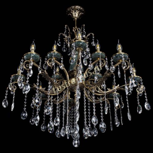 Люстра бронзовая Алфея Малахит №12 баден в Ростове-на-Дону Гусь Хрустальный