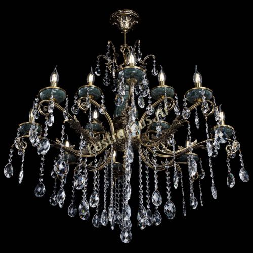 Люстра бронзовая Алфея Малахит №12 баден в Ростове-на-Дону Гусь Хрустальный