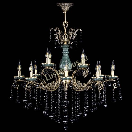 Люстра бронзовая Алфея Малахит №12 шар черная в Ростове-на-Дону Гусь Хрустальный