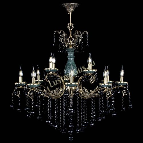 Люстра бронзовая Алфея Малахит №12 шар черная в Ростове-на-Дону Гусь Хрустальный