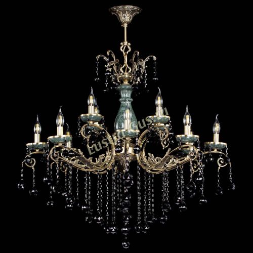 Люстра бронзовая Алфея Малахит №12 шар черная в Ростове-на-Дону Гусь Хрустальный