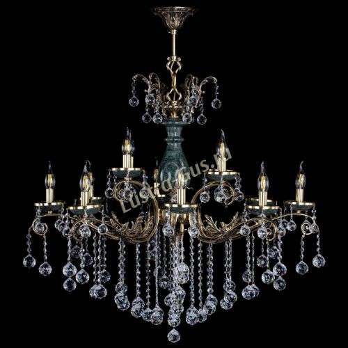 Люстра бронзовая Алфея Малахит №12 шар в Ростове-на-Дону Гусь Хрустальный