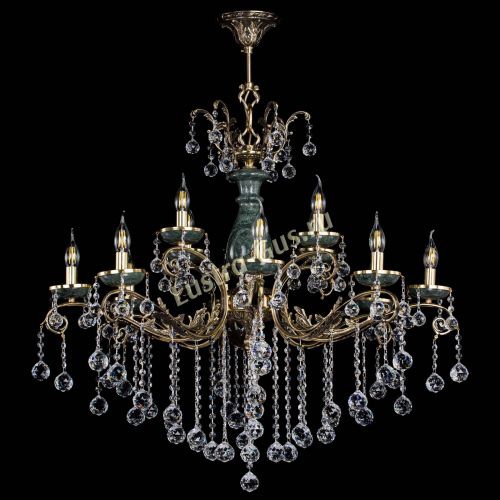 Люстра бронзовая Алфея Малахит №12 шар в Ростове-на-Дону Гусь Хрустальный