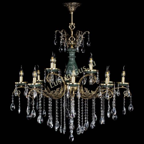 Люстра бронзовая Алфея Малахит №12 журавлик в Ростове-на-Дону Гусь Хрустальный