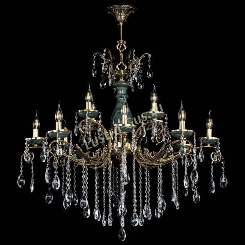 Люстра бронзовая Алфея Малахит №12 журавлик в Ростове-на-Дону Гусь Хрустальный