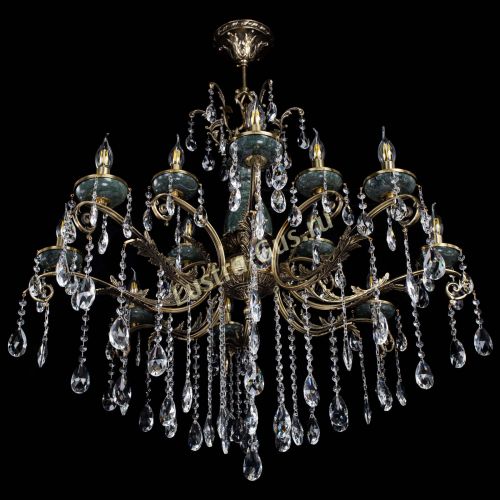 Люстра бронзовая Алфея Малахит №12 журавлик в Ростове-на-Дону Гусь Хрустальный