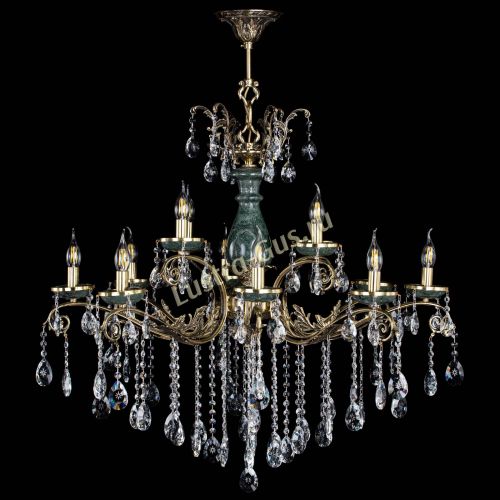 Люстра бронзовая Алфея Малахит №12 звездочка в Ростове-на-Дону Гусь Хрустальный