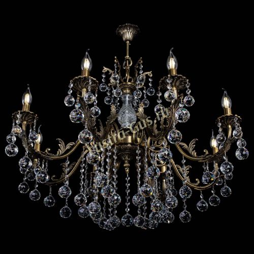 Люстра бронзовая Кассандра Алфея №8/2 шар в Ростове-на-Дону Гусь Хрустальный