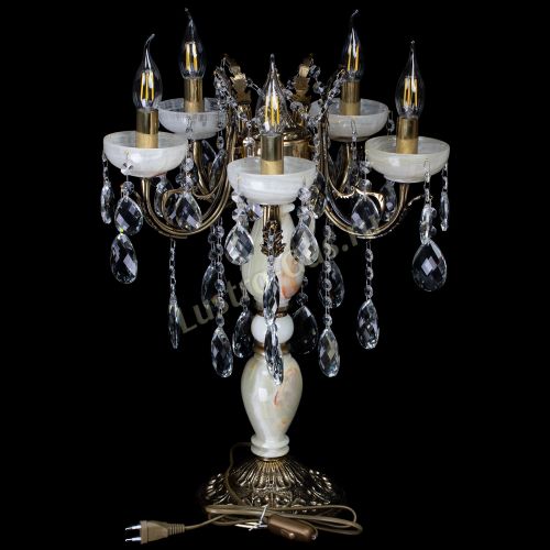 Настольная лампа Антик №5 с камнем в Ростове-на-Дону Гусь Хрустальный