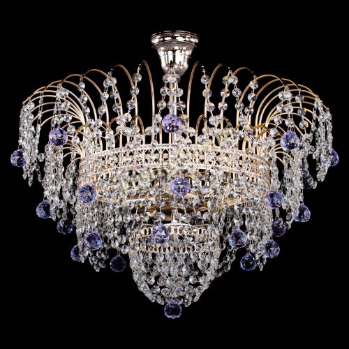 Люстра Агата Венеция №4 шар фиолетовая в Ростове-на-Дону Гусь Хрустальный