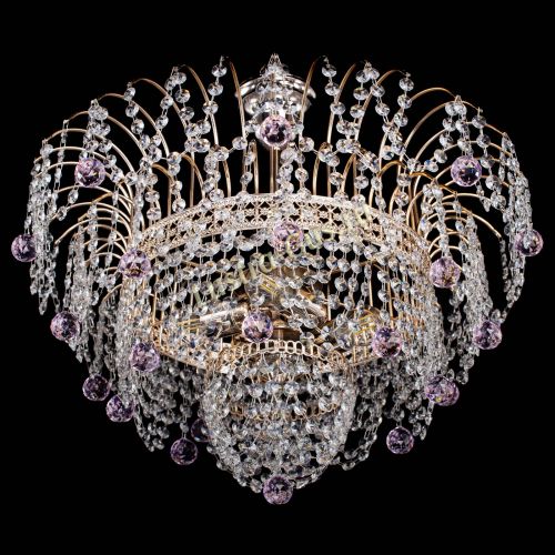 Люстра Агата Венеция №4 шар розовая в Ростове-на-Дону Гусь Хрустальный