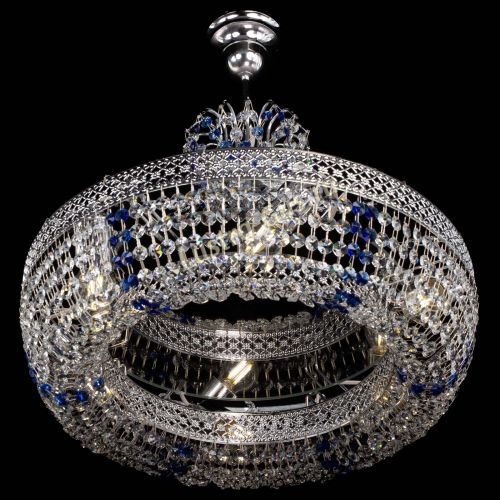 Люстра Венеция Кольцо с подвесом Синяя в Ростове-на-Дону Гусь Хрустальный