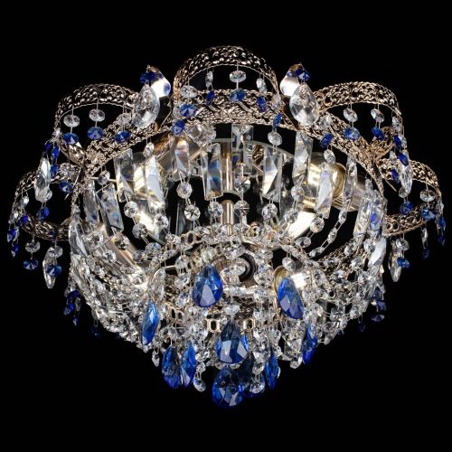 Люстра Камея Флора №4 синяя в Ростове-на-Дону Гусь Хрустальный